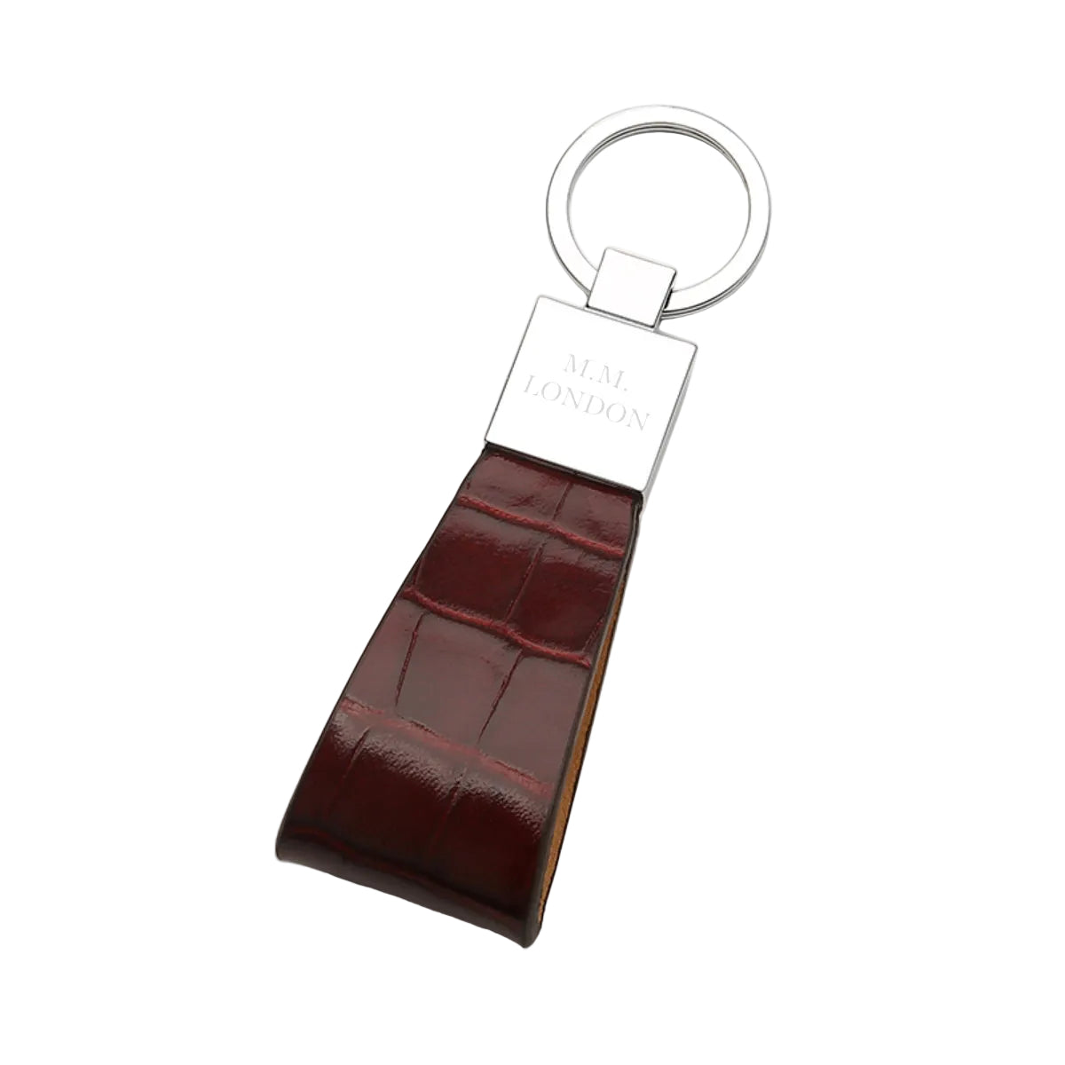 MM London Classic Crocodile Burgundy Key Holder